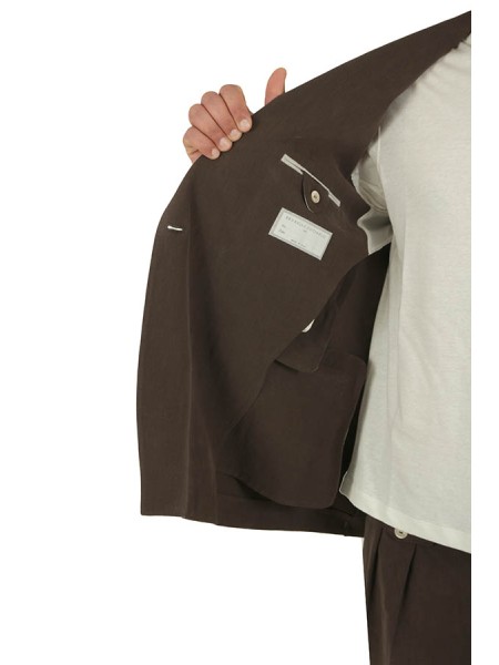 Abito Brunello Cucinelli Doppiopetto in Lino Testa di Moro